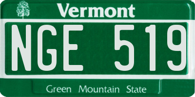 VT license plate NGE519