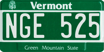 VT license plate NGE525