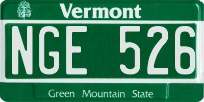 VT license plate NGE526