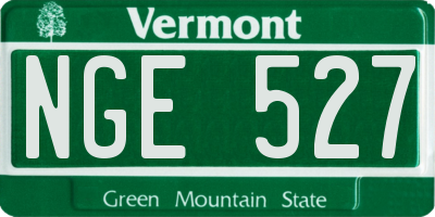 VT license plate NGE527
