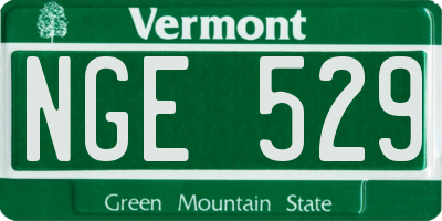 VT license plate NGE529