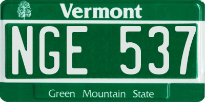 VT license plate NGE537