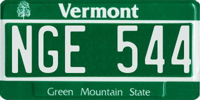 VT license plate NGE544