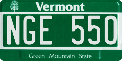VT license plate NGE550