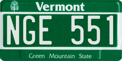 VT license plate NGE551