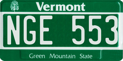 VT license plate NGE553