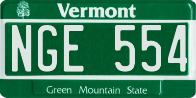 VT license plate NGE554
