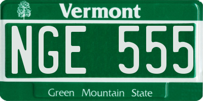 VT license plate NGE555