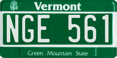 VT license plate NGE561