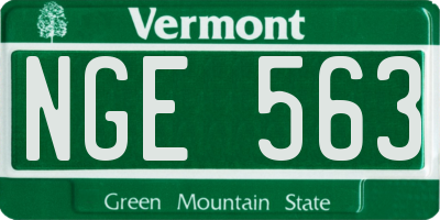 VT license plate NGE563