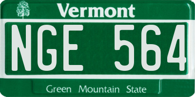 VT license plate NGE564