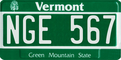 VT license plate NGE567