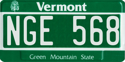 VT license plate NGE568