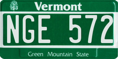 VT license plate NGE572