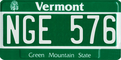 VT license plate NGE576