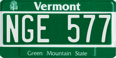 VT license plate NGE577