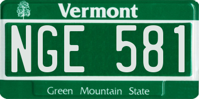 VT license plate NGE581