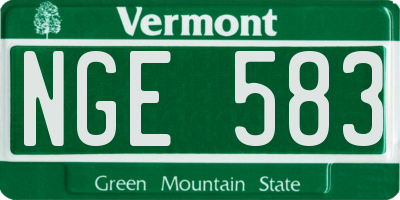 VT license plate NGE583
