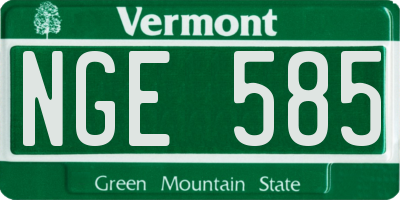 VT license plate NGE585