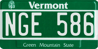 VT license plate NGE586