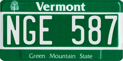 VT license plate NGE587