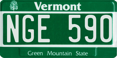 VT license plate NGE590