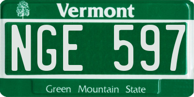 VT license plate NGE597