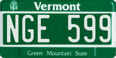 VT license plate NGE599