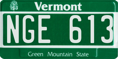 VT license plate NGE613