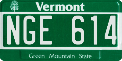 VT license plate NGE614