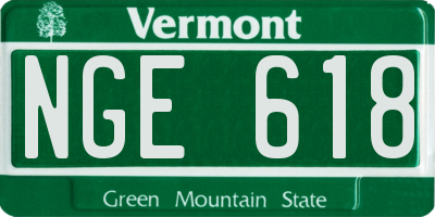 VT license plate NGE618