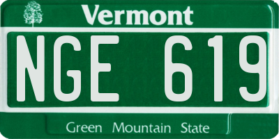 VT license plate NGE619