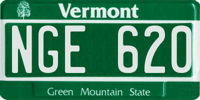 VT license plate NGE620
