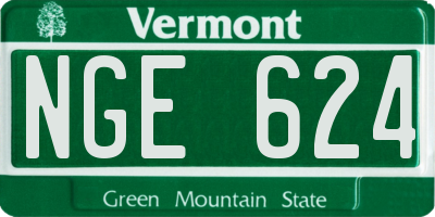 VT license plate NGE624