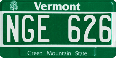 VT license plate NGE626