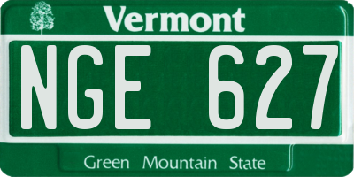 VT license plate NGE627