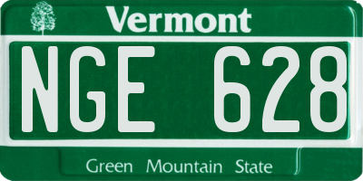 VT license plate NGE628