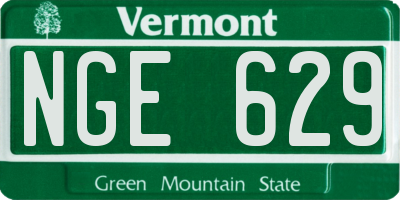 VT license plate NGE629