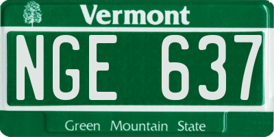 VT license plate NGE637