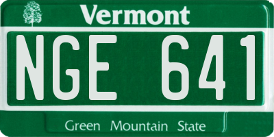 VT license plate NGE641