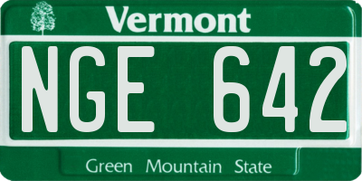 VT license plate NGE642