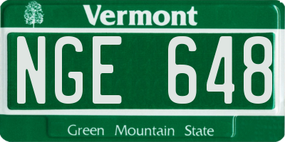 VT license plate NGE648