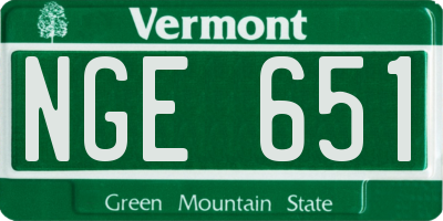 VT license plate NGE651