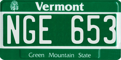 VT license plate NGE653