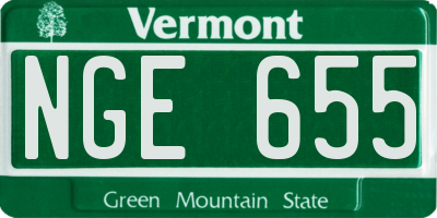 VT license plate NGE655