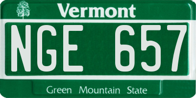 VT license plate NGE657