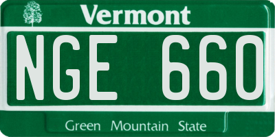 VT license plate NGE660