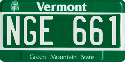 VT license plate NGE661