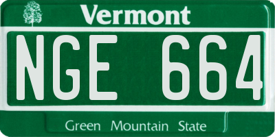 VT license plate NGE664