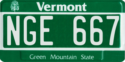 VT license plate NGE667